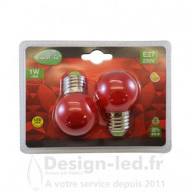 Ampoule E27 led G45 1w rouge pack x2 vision el 76181 5,80 €