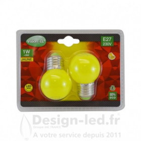 Ampoule E27 led G45 1w jaune pack x2 vision el 76202 5,80 € -30%