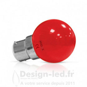 Ampoule B22 led 1w rouge pack x2 vision el 76420 5,70 € -30%