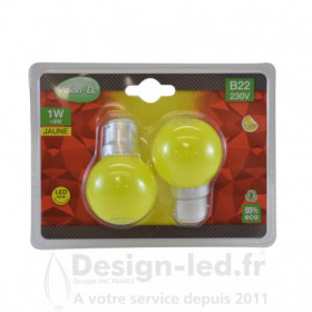 Ampoule B22 led 1w jaune pack x2 vision el 76450 5,70 € -30%